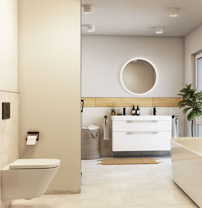 Łazienka w odcieniach brązu i beżu