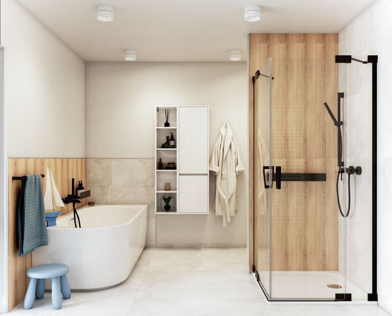 Łazienka w odcieniach brązu i beżu