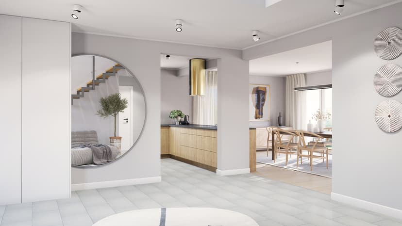 Jasny salon i jadalnia